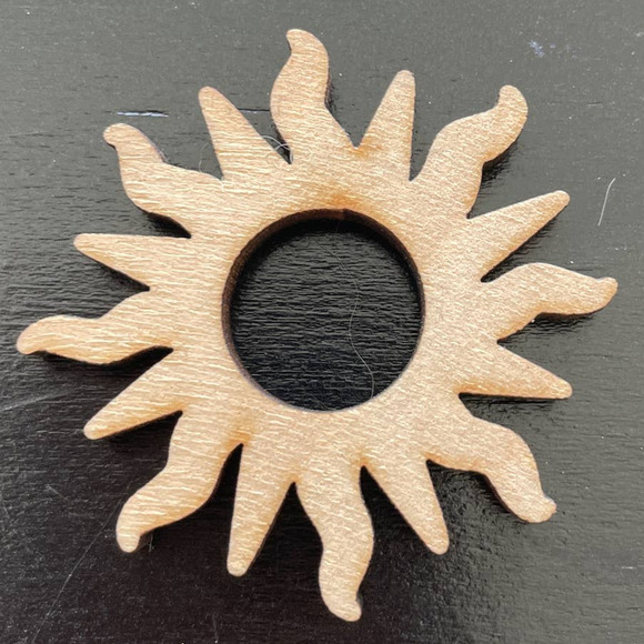 Wood Carved Sphere Holder/Stand - Sun - Picture 1 of 3